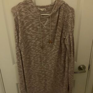 Casual sweater dress with hood